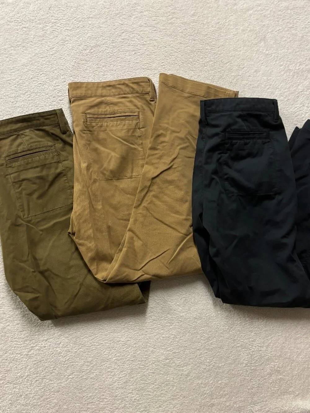 Bundle Lot 3 Mens L.L. Bean Coolmax Pants Standard Fit Stretch 35x32 Multicolor